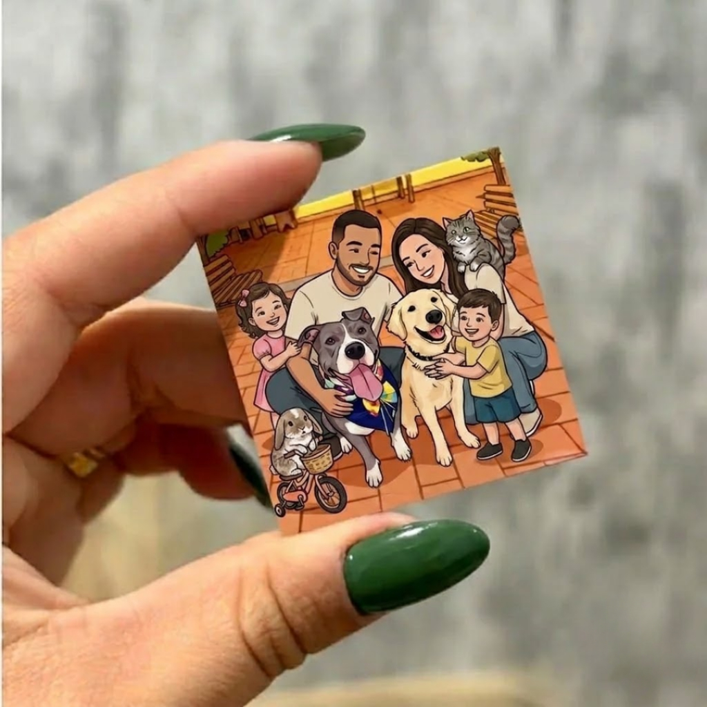 Azulejo Personalizado Ímã de Geladeira com Foto Frase Pet Dia dos Namorados Família Presente