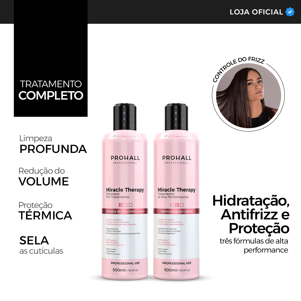 Kit completo de Reestruturação e acidificante Miracle Therapy Liss - Passo 1 e 2