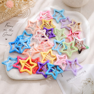 Presilha de Cabelo Infantil Estrela Colorida Presilha de Estrela Grampo de Cabelo Y2K Antiderrapante para Menina BB