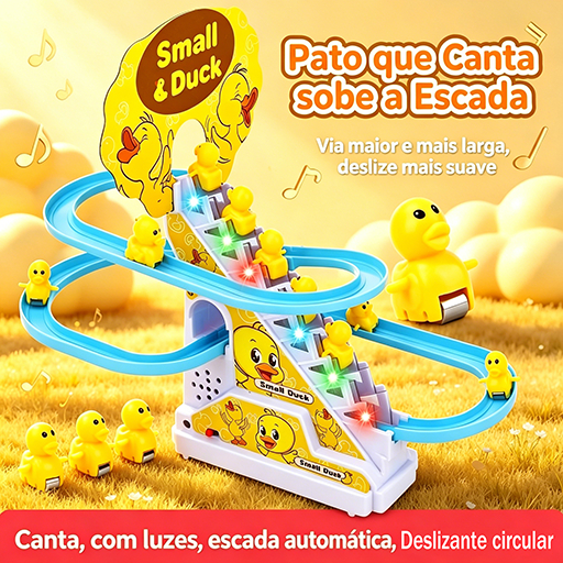 Lumizinho Brinquedo 6 Pcs Pista Elétrica De Patinhos Sobe Escada Com Música E Luzes Infantil 3+