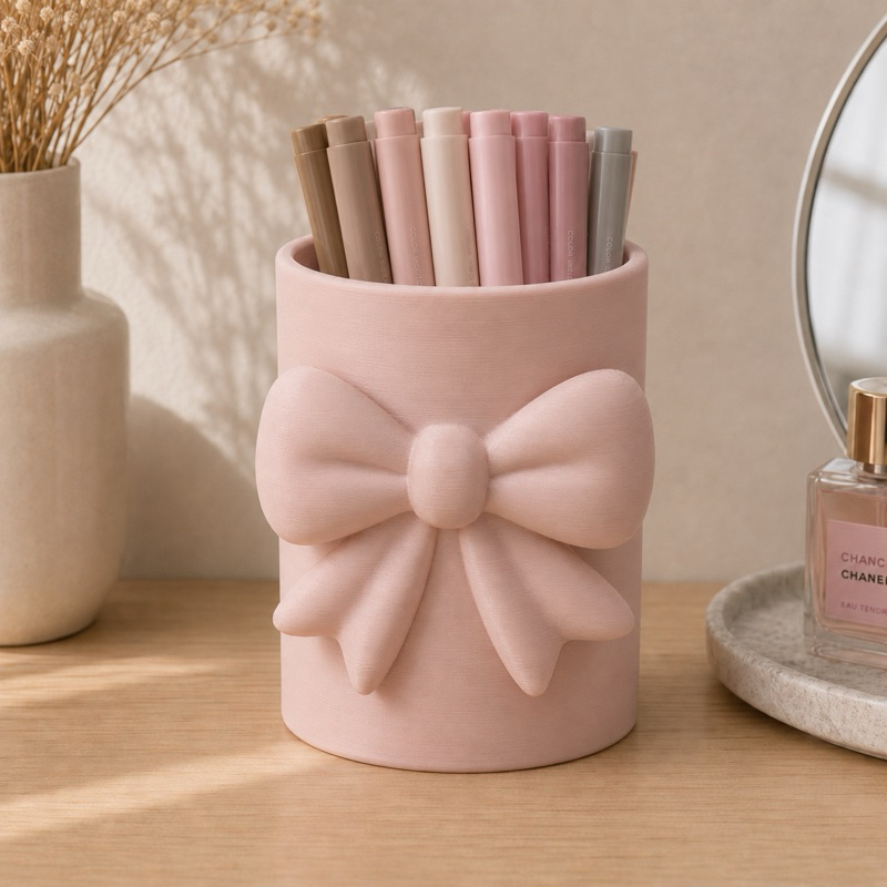 Porta Pincéis Maquiagem com Laço Organizador Cosméticos Premium Nails design