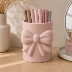 Porta Pincéis Maquiagem com Laço Organizador Cosméticos Premium Nails design
