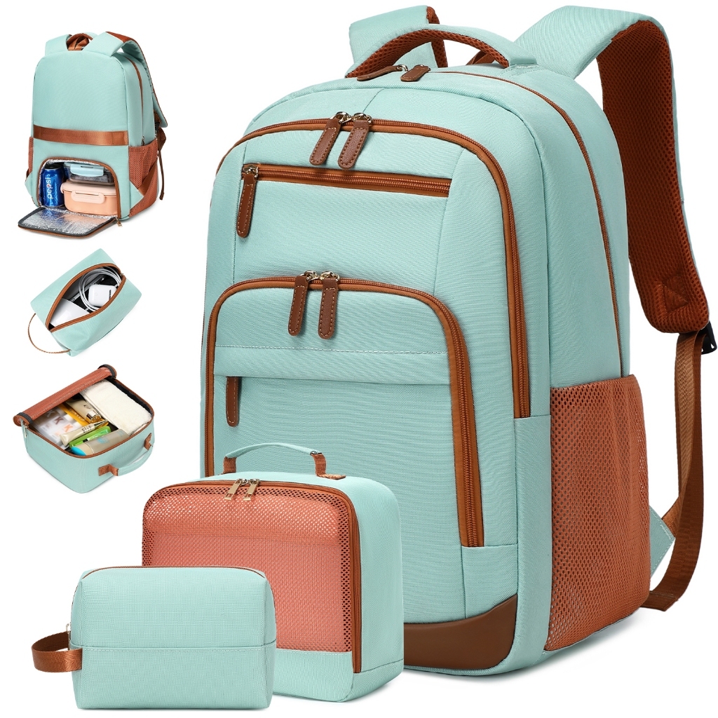 Kit Mochila com Compartimento Térmico Impermeável Unissex, Para Notebook e Estudante, 2 Organizadores Brindados