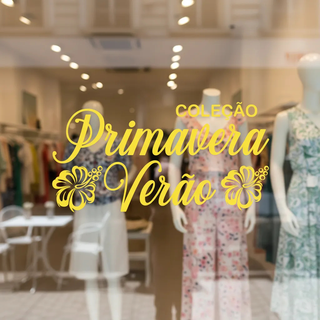 Adesivo Para Vitrine Coleção Primavera Verão Hibisco