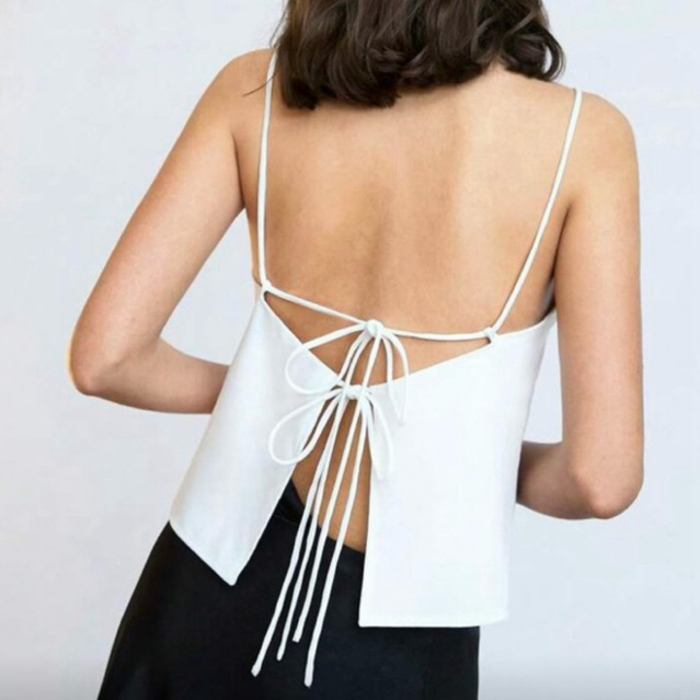 Blusa Cida De Alcinha Regulável nas Costas Verão Blusinha De Alça Laço Recortes Costas Abertas