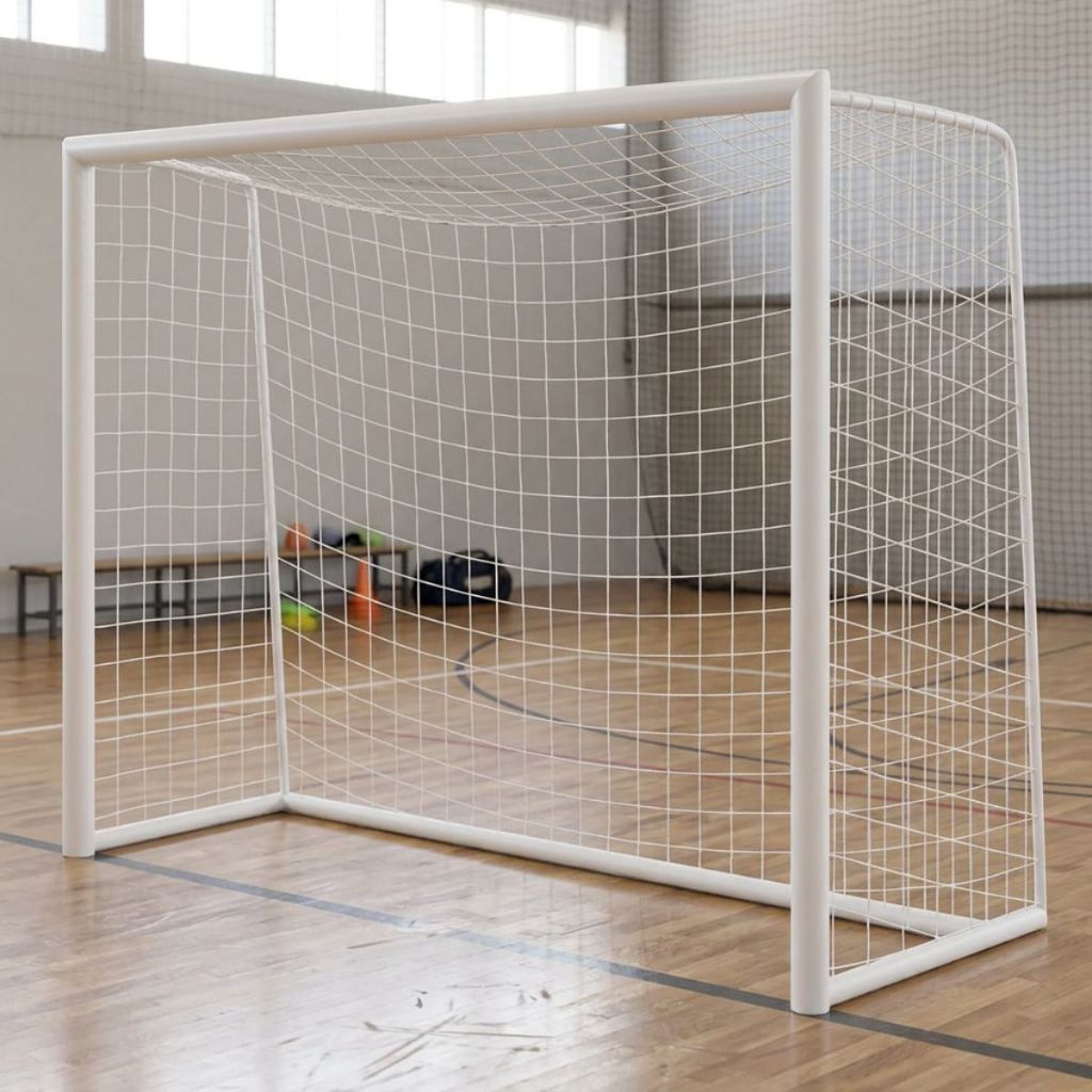 Par de Rede de Futebol Salão Futsal Quadrada Sem Nó Fio 6 Seda Sports Mania