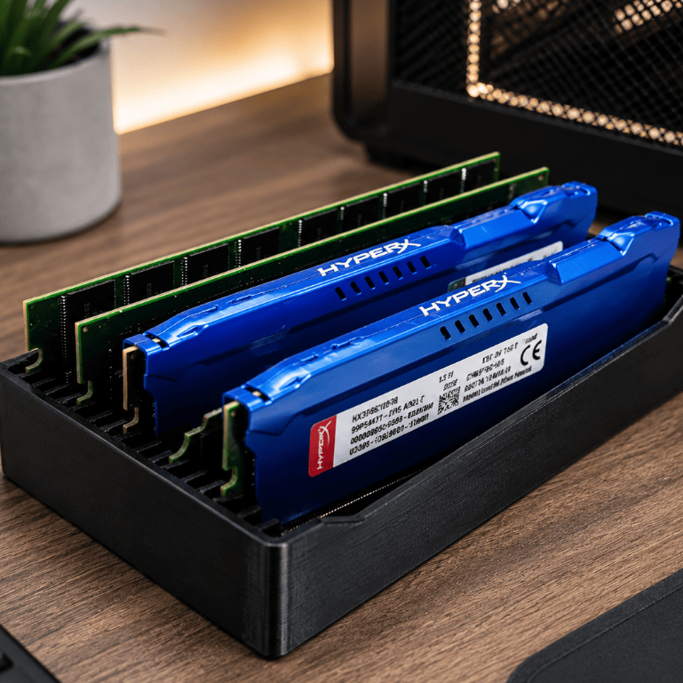 Organizador para 16 Memórias RAM DDR3 DDR4 DDR 5  Baia Suporte Porta Memórias de Computador Armazenamento memoria RAM
