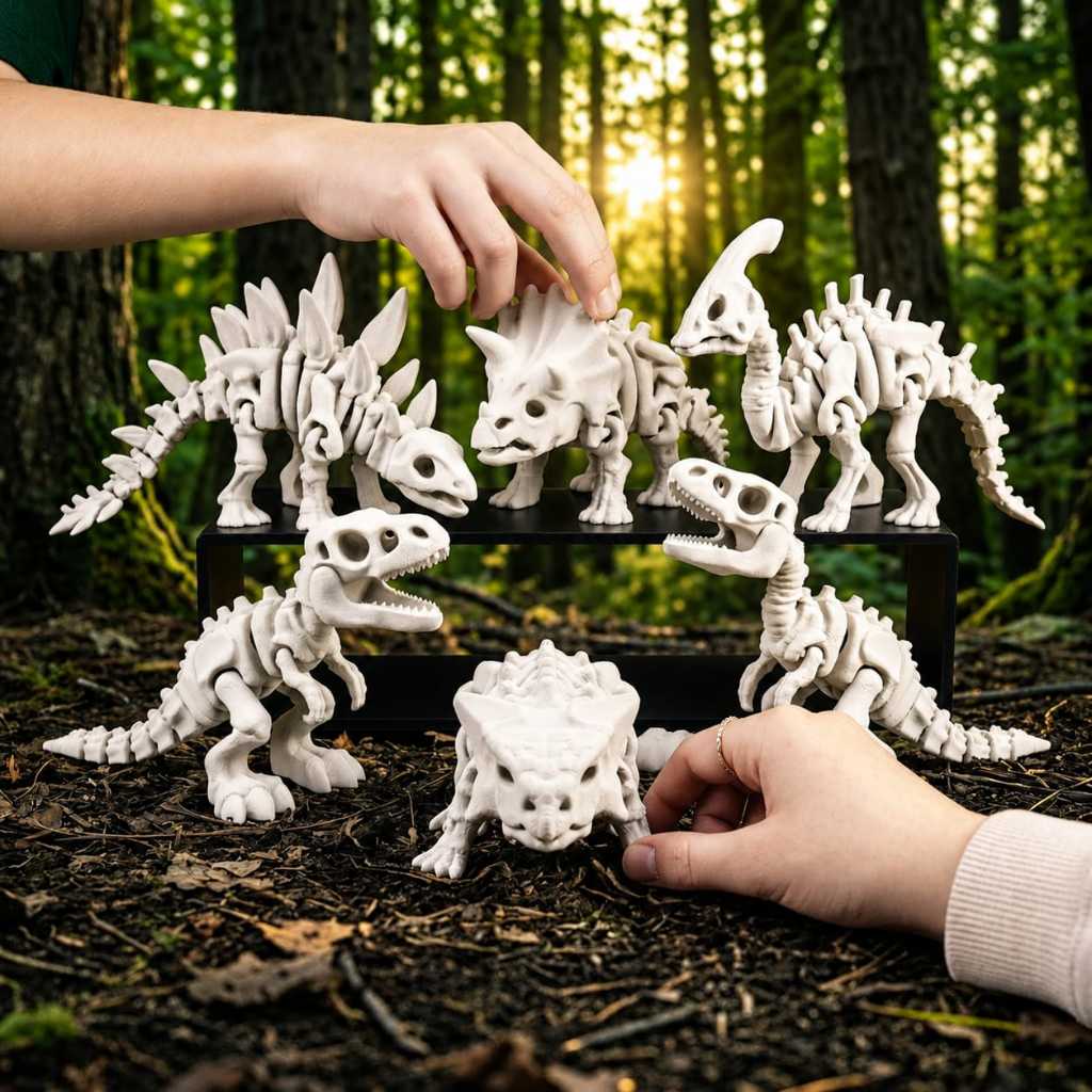 Dinossauro articulado fóssil presente divertido educativo t-rex brincadeira colecionável lúdico jurássico natal