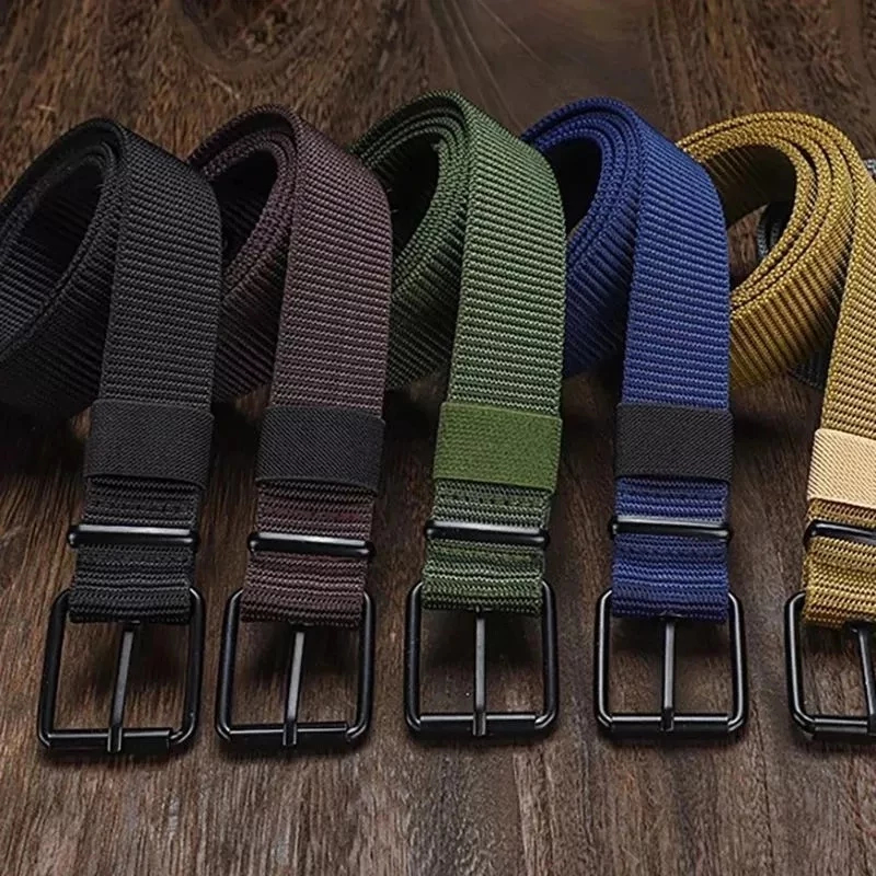Cinto De Lona Respirável Masculino – Fivela Pin-Lock E Design Moderno De Ilhós Para Caminhadas/Academia/Comuta