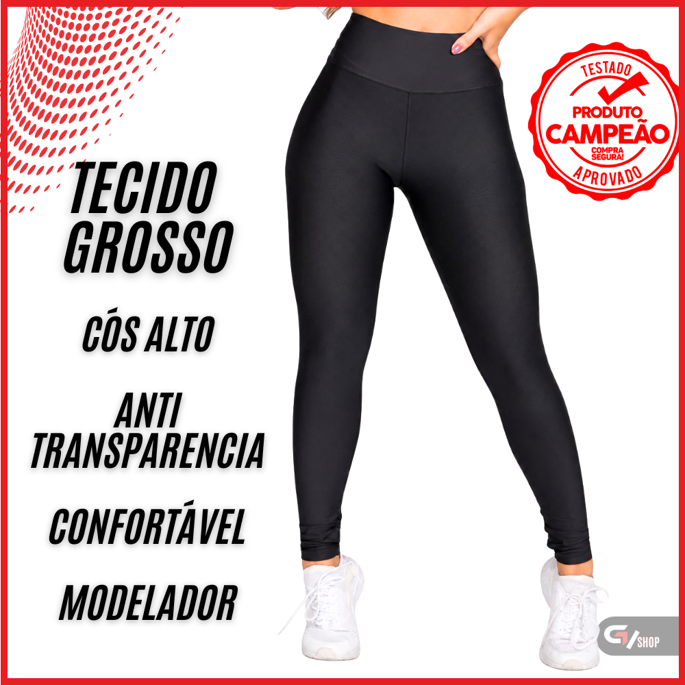 Calça Legging Original Feminina Tecido Grosso Cos Alto Não Fica Transparente Promoção Leg Academia Fitness