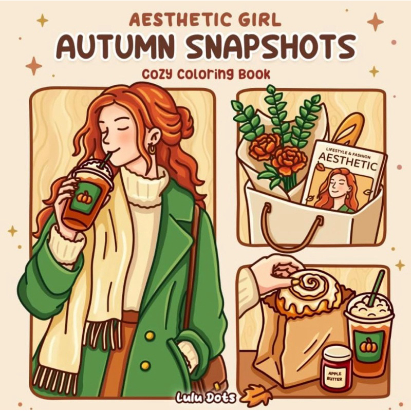 Aesthetic girl autumn snapshots livro de colorir