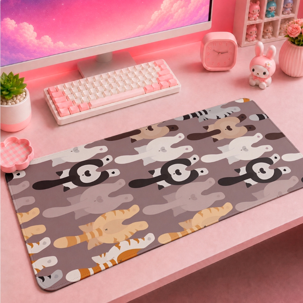 Mouse Pad gatinhos femininos  90x40 Profissional Informática fofinhos