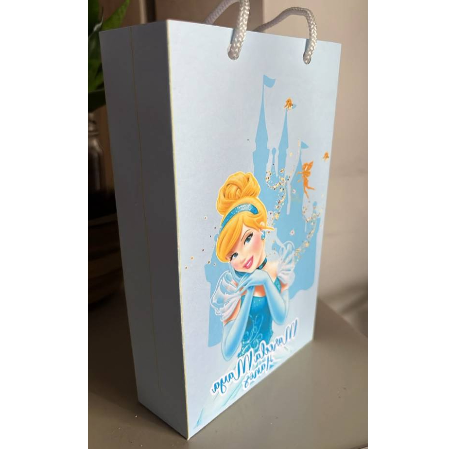 Sacolinhas Personalizadas Cinderela Sacola Lembrancinha Festa Infantil | Kit 10 Unidades