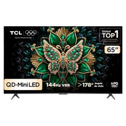 Smart TV TCL 65 Polegadas QD-Mini LED 4K C6K WiFi Bluetooth Google TV 4 HDMI 144Hz HDR10+ 65C6K