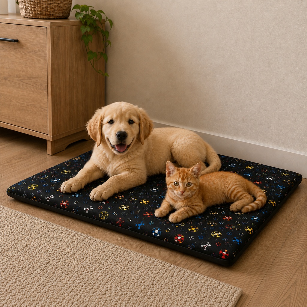 Cama Para Pet Confortável 80x50 Animal De Estimação Patinhas Caminha Para Cachorro Gato Pequeno Grande Porte Colchonete