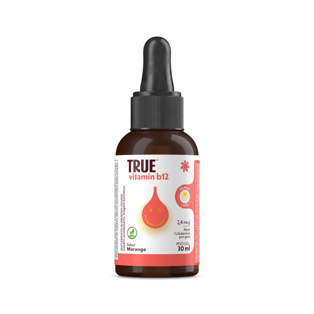 Vitamina B12 Líquida Sabor Morango True Source 30ml Vegano Family Care