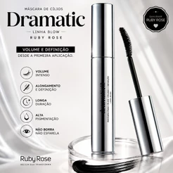 Máscara de Cílios Dramatic Linha Blow Ruby Rose Volume Alongamento Longa Duração