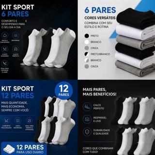 Kit-6/12-pares-meias-masculino-soquete-cano-curto-confotável-meia-social-meia-com-elastano