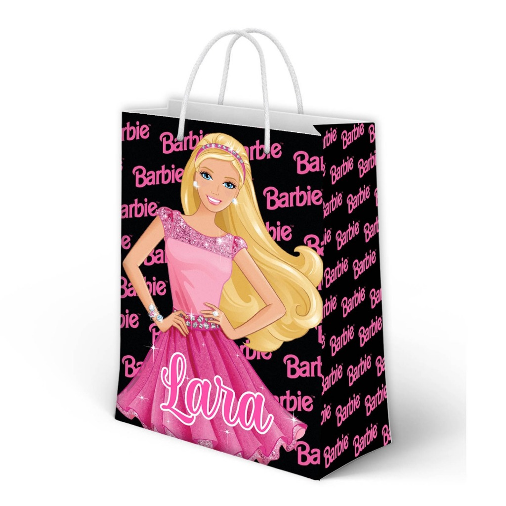 Sacolinha Barbie Personalizada para Aniversário/ Lembrancinha Festa Infantil / Qualquer nome e idade