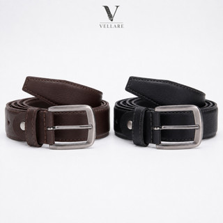 Cinto de Couro Masculino Legítimo Social Casual Marrom e Preto 125cm Oferta Promoção Vellare