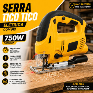 Serra Tico Tico Profissional 12V Sem Fio 300W USB C BOM9689