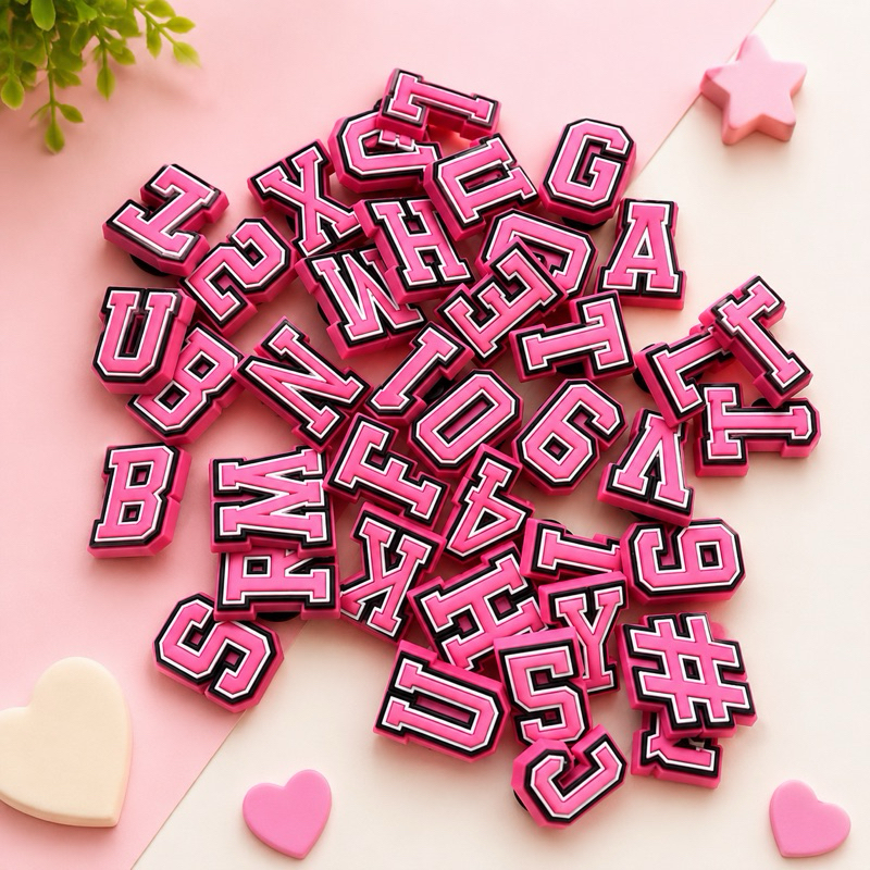 kit Pins Letras Rosa para Personalização | Pins do Alfabeto | Escolha as Letras — imagem 2 de 2