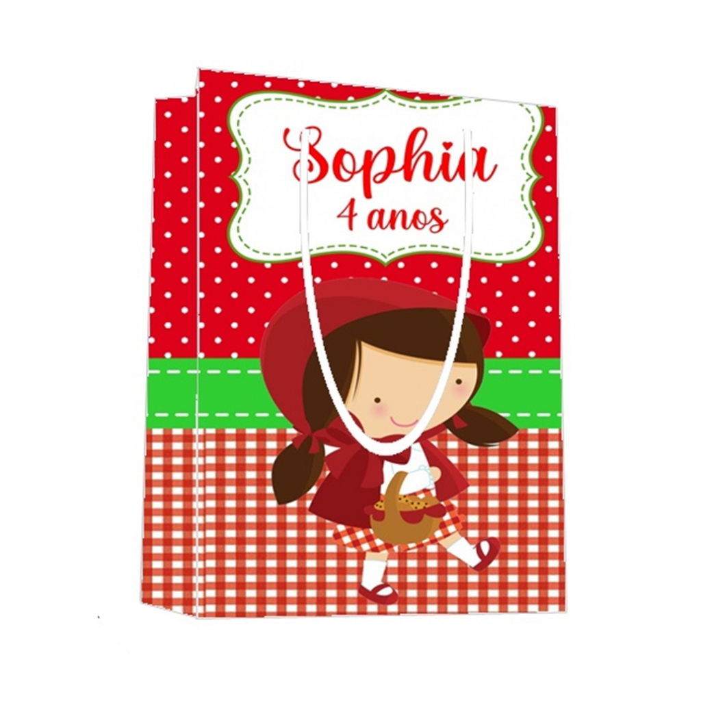 Sacolinha Chapeuzinho Vermelho Personalizada para Aniversário/ Lembrancinha Festa Infantil / Qualquer nome e idade