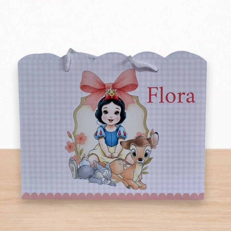 Sacola Lembrancinha Personalizada Branca de Neve Baby Sacolinha Surpresa De Papel Para Doces Festa Aniversário Infantil