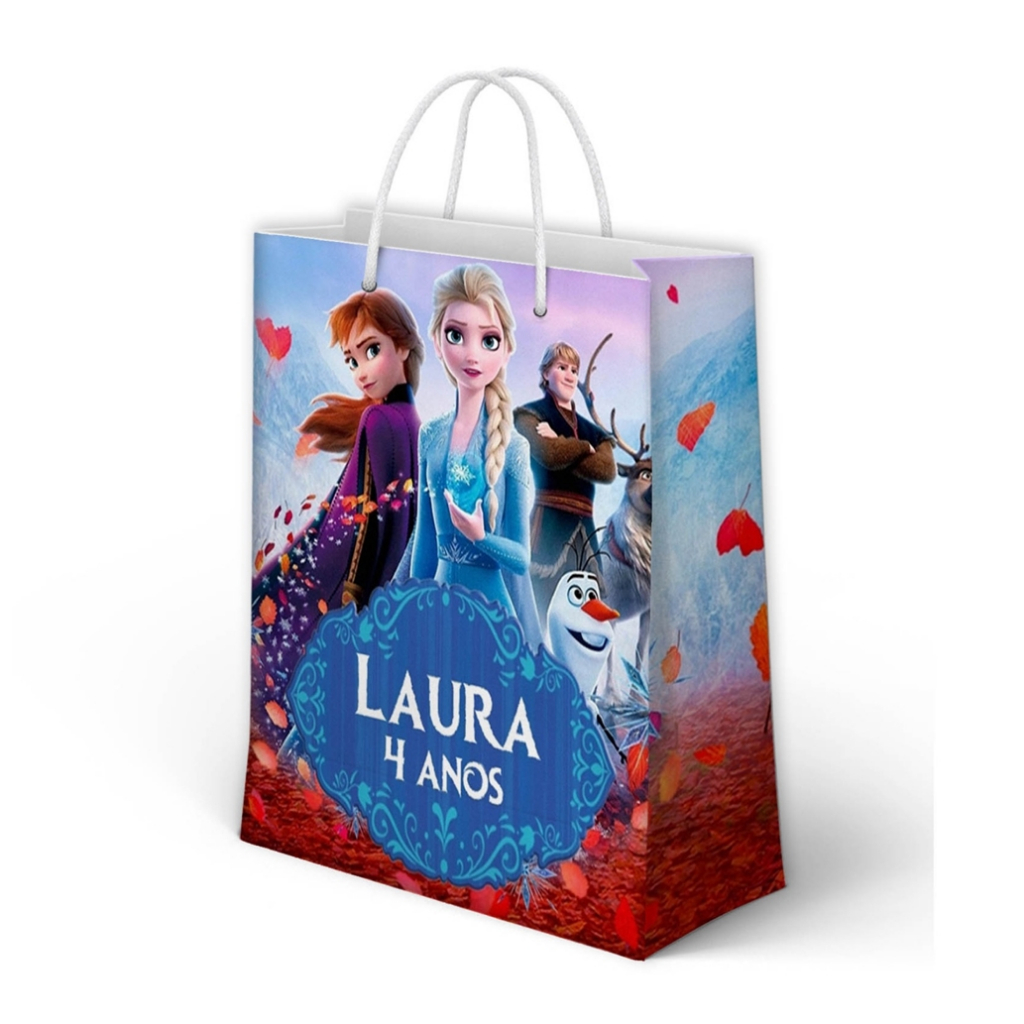 Sacolinha Frozen Personalizada para Aniversário/ Lembrancinha Festa Infantil / Qualquer nome e idade
