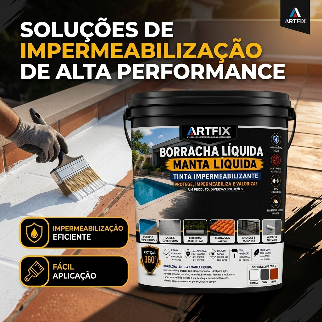Manta Líquida Impermeabilizante 18Kg ARTFIX Alta Proteção Para Construção Residencial