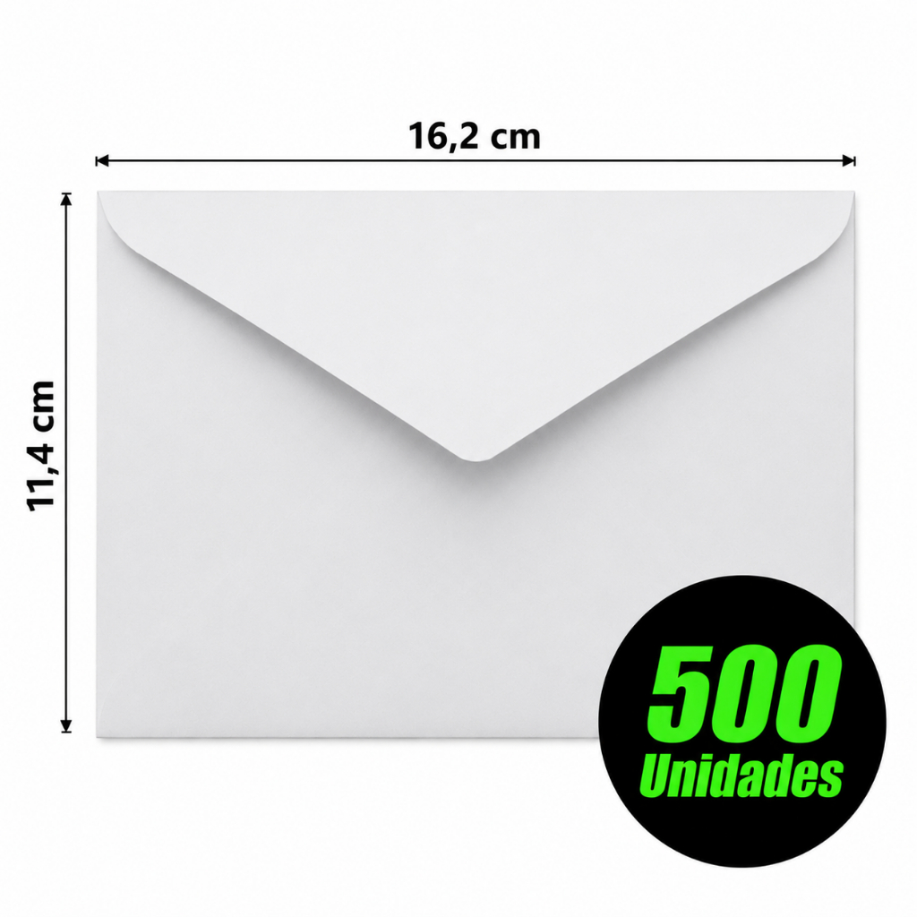 500 Envelope Carta Branco Correio Liso 10x15 Cm