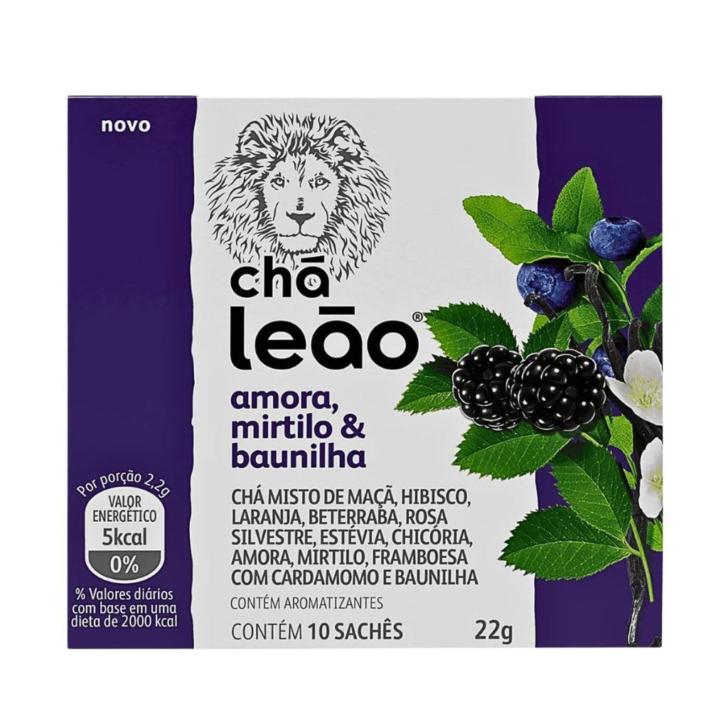 Chá Leão Sabor Amora, Mirtilo & Baunilha 10 Sachês (22g) · foto 2