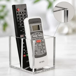 Porta Controle Remoto Duplo Acrílico Organizador de Mesa 2 Compartimentos TV Ar Condicionado