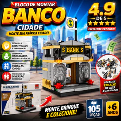 Kit Bloco De Montar Banco 105 Peças Peiz Building Series Colorido P/ Lembrancinha Aniversario Prenda