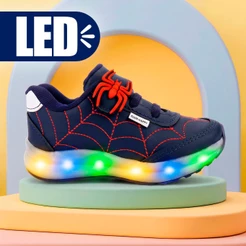 Tenis Infantil Led Menino Pisca Tenis Infantil Masculino Aranha Led Pisca Sapato Infantil Led Menino