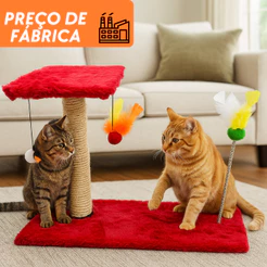 Arranhador com Brinquedo Interativo Divertido Com Bolinha Para Gato Pet