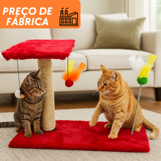 Arranhador com Brinquedo Interativo Divertido Com Bolinha Para Gato Pet