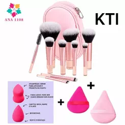 ANA1108 10mini pincéis com bolsa 2 Esponjas + 2esponjade Pó diamante