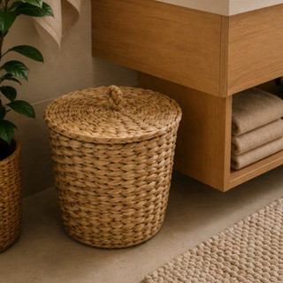 Lixeira de Taboa Com Tampa Coisas Diferentes Para Casa Decoração Elegante Natal Artesanato