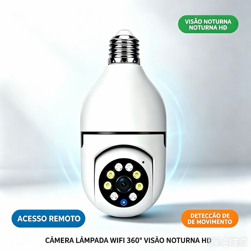 Kit2 Câmera de Lâmpada Inteligente yoosee icsee- Monitoramento Remoto e Detecção de Movimento!