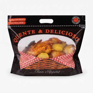 Embalagem frango assado/ziper/microondas/ate 3 kg/100 un