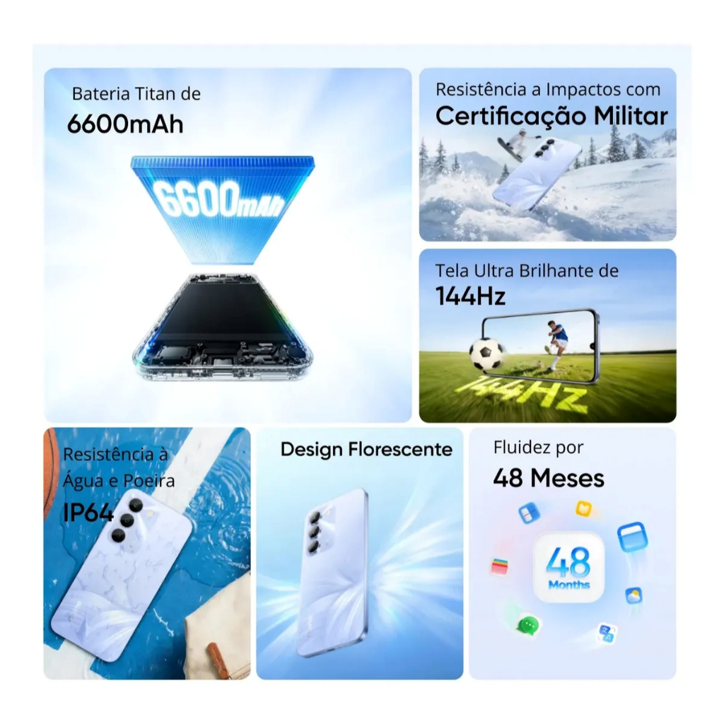 Celular realme 16X 5G Smartphone 8+256 GB Original Versão Global Bateria 6600mAh Câmera 50MP NFC IP64 Tela 6.8" — imagem 2 de 2