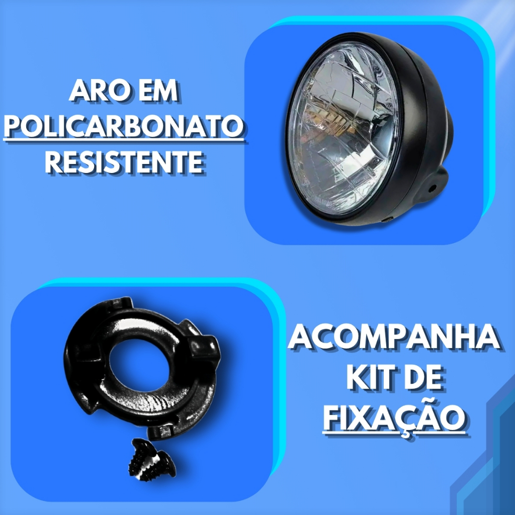 Farol Completo Honda CG Titan 125 2000 A 2004 Fan 125 2005 A 2013 Com Trava E Parafusos — imagem 2 de 2