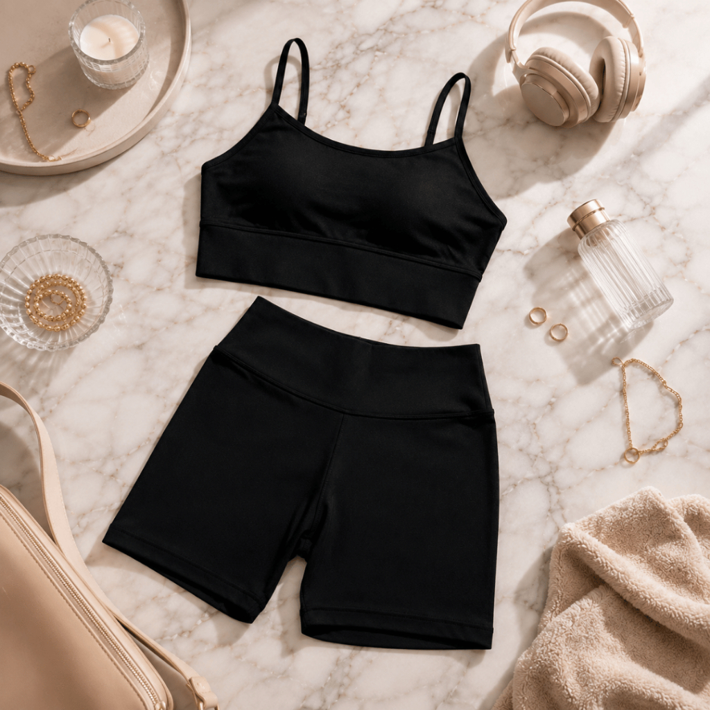 Conjunto Feminino de Academia Short + Top Zero Transparência Cintura Alta Compressão