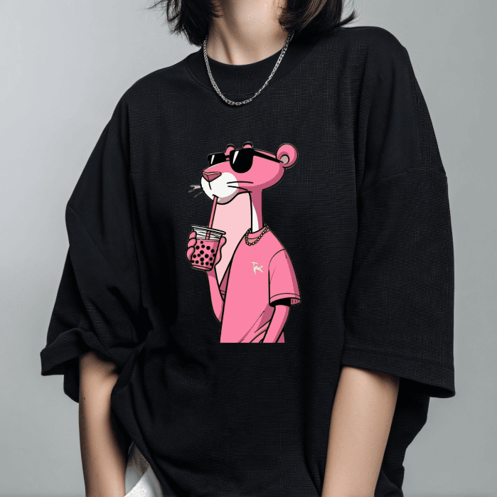 Blusão Feminino Oversized 100% Algodão Tshirt Confortável Para Academia Treino Pantera
