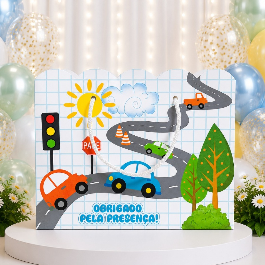 Sacolinha Surpresa Grande Personalizada Lembrancinha Carrinho Cut - MONTE EM CASA