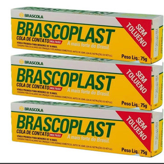 Até 3 Colas de Contato Brascoplast 75g Profissional - Sapateiro, Couro, Madeira e MDF (Re…