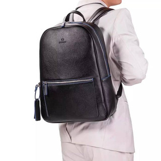 Mochila de Couro Pu Executiva com Porta Notebook 15 pol mochila de costa masculino/feminino