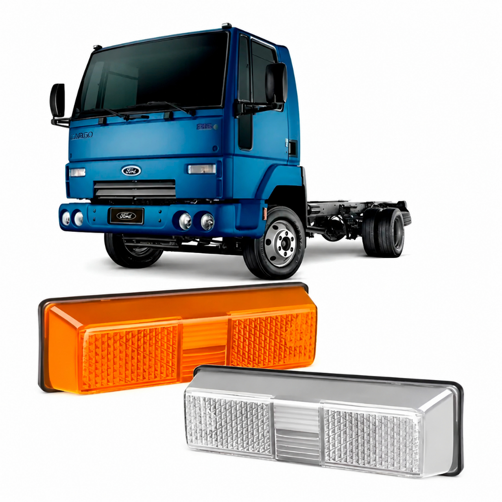 Kit 2 Lanterna de Estribo para Caminhão Ford Cargo Cristal Esquerdo/Direito