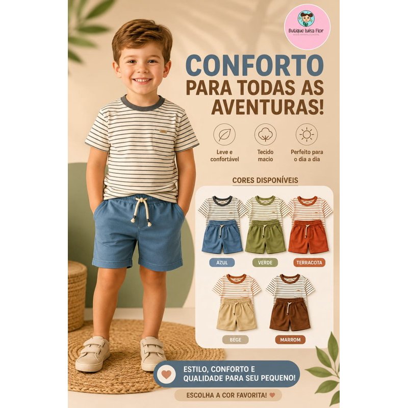🧡 Conjunto Infantil Masculino – Estiloso e Confortável